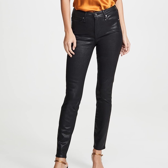 Good American Good Legs Leather Like Coated Jeans